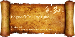 Hegedűs Zselyke névjegykártya